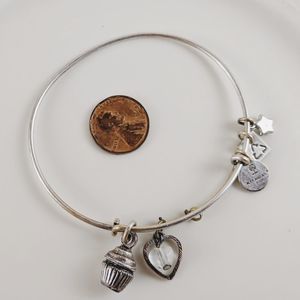 Alex and Ani Rafaelian Silver Cupcake Bracelet